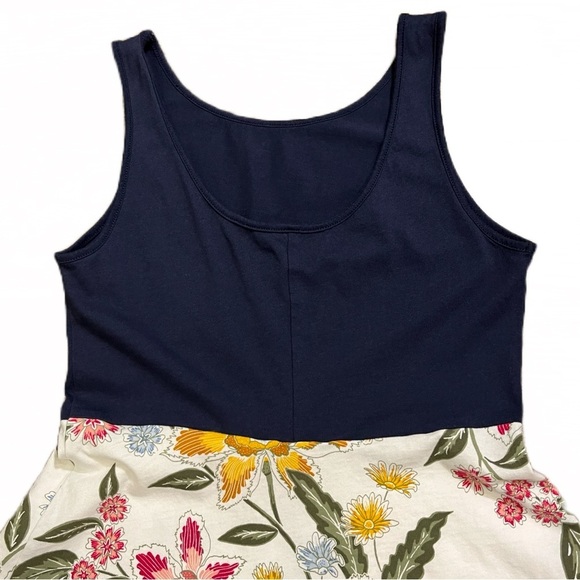 💙🌺 Old Navy Fit & Flare Tank Dress | Navy Top | Floral Skirt | Large (10-12) - Picture 4 of 9